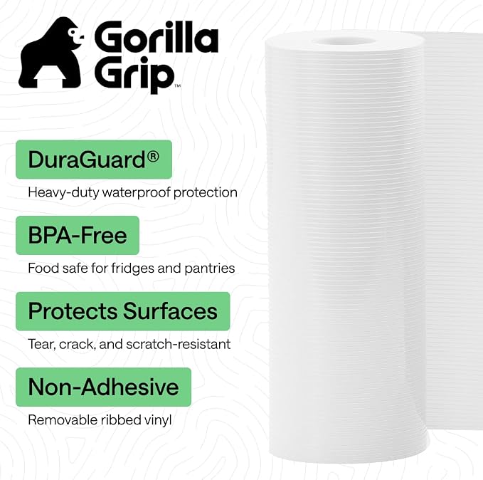 GORILLA GRIP Shelf Liner, Non-Adhesive Cabinet Liners, 17.5" x30' White - Image 2