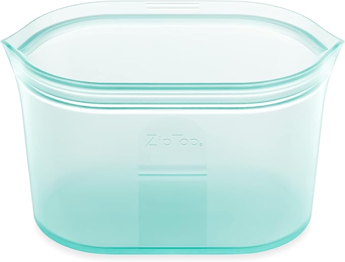 Zip Top Reusable Food Storage Bags | Large Dish [Teal] | Silicone Meal Prep Container | Microwave, Dishwasher and Freezer Safe | Made in the USA by ZipTop