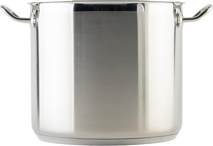 Winco Silver 20 qt Stainless Steel Stock Pot with Cover - Image 3