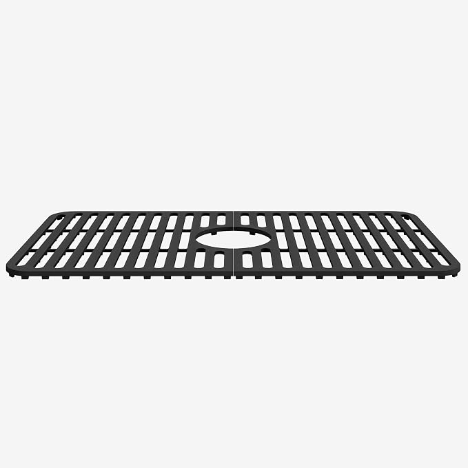 VIGO 25 in. x 13 in. Silicone Kitchen Sink Protective Bottom Grid For Single Basin Sink in Matte Black - VGSG2512MB by VIGO