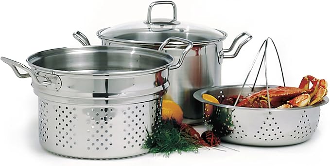 Norpro 8-Quart Krona Stainless Steel Steamer Cooker, 4 Piece Set - Image 2