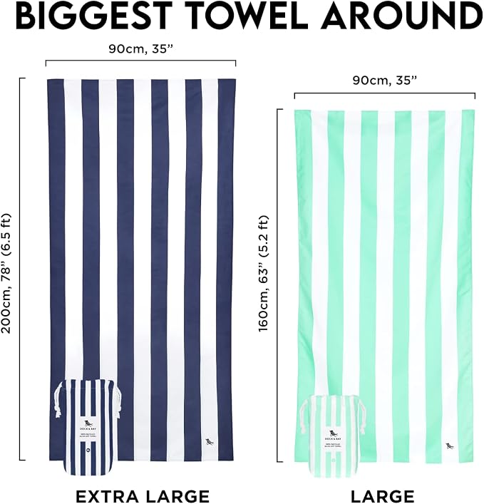 Dock & Bay Beach Towel - Quick Dry, Sand Free - Compact, Lightweight - 100% Recycled - Includes Bag - Cabana Light - Goa Grey - Large (160x90cm, 63x35) - Image 4