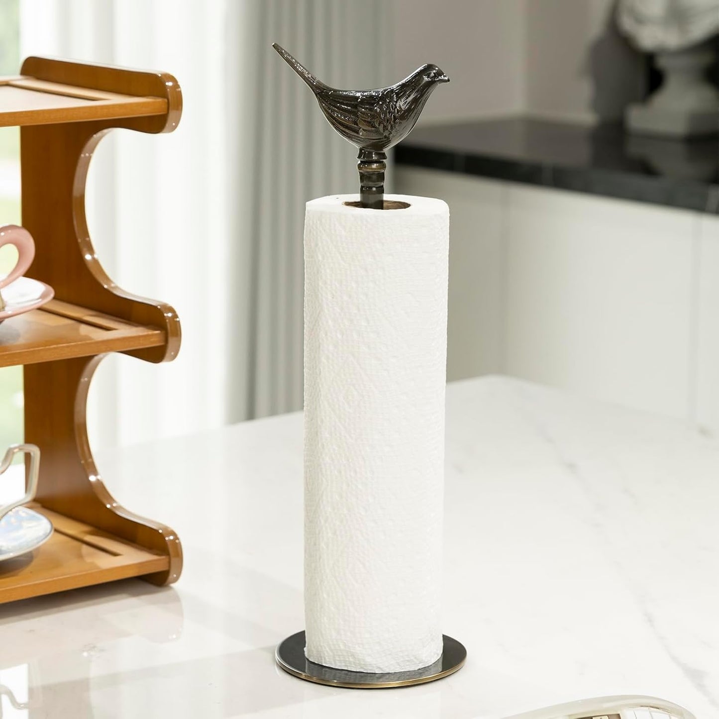 1 Luxurious Brass Paper Towel Holder countertop (Black)