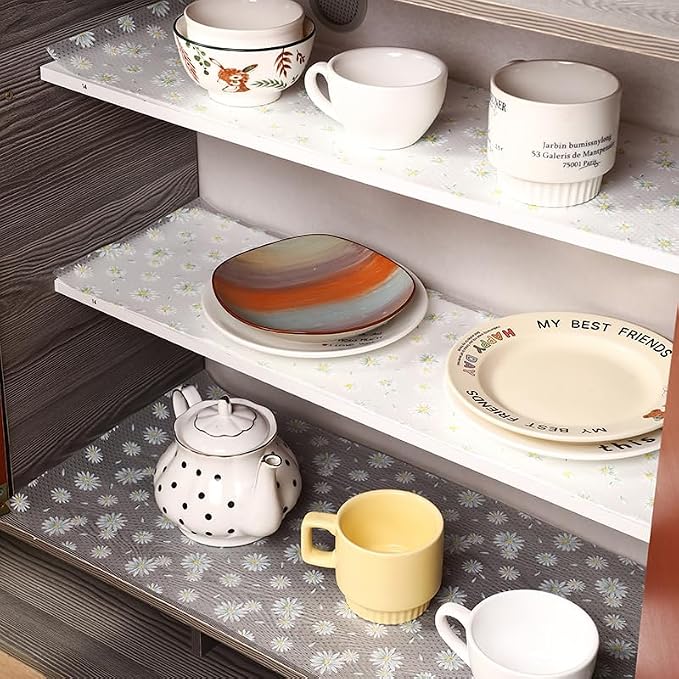 Daisy Flower Non-Adhesive Non-Slip Waterproof Washable EVA Shelf Liner | 12" x 59" Mat for Kitchen Pantry Fridge Closet Cupboard Drawer Cabinet Storage - Image 4