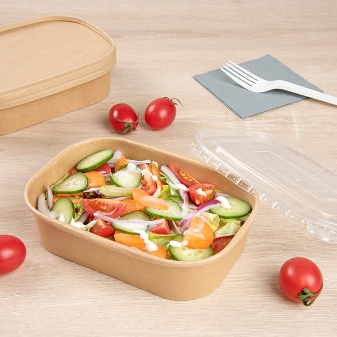 Restaurantware Bio Tek 16.9 Ounce To Go Containers 100 PE Coated Paper Food Containers - Lids Sold Separately Freezable Kraft Paper Disposable Serving Bowls For Hot And Cold Foods - Image 4