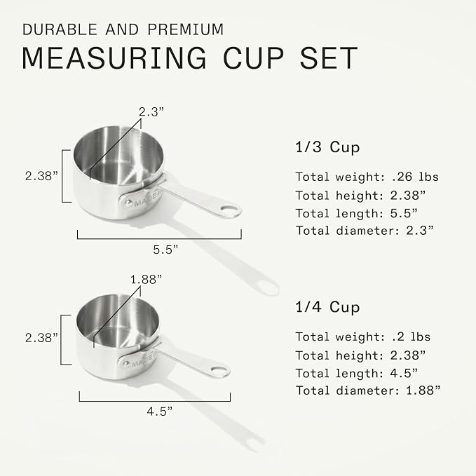 Made In Cookware - Measuring Cup Set - Stainless Steel - Stackable - Dishwasher Safe - Image 6