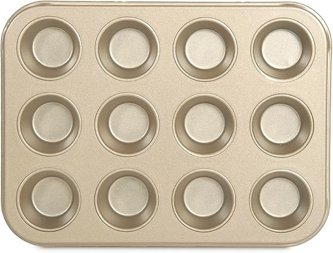 Glad Mini Muffin Pan Nonstick - Heavy Duty Metal Cupcake Tin with Small Baking Cups, Mini 12-Cup by GladTrashFoodStorage