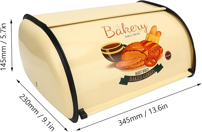 MAVIS LAVEN Metal Bread Box Champagne Color for Kitchen Countertop, Small Drum Type with High Space Utilization and Good Visual Effect - Image 5