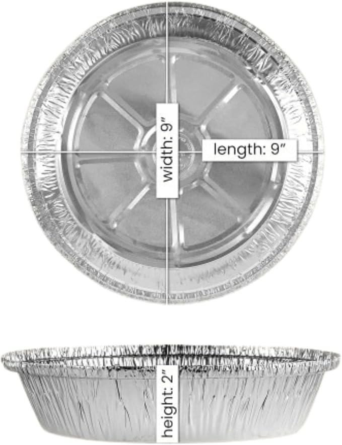 9 Inches Round Aluminum Foil Pan With Board Lids | Heavy Duty Disposable Baking and Roasting Containers | Oven Safe Freezer Safe Steam Table Compatible for Catering | 200 Count - Image 3