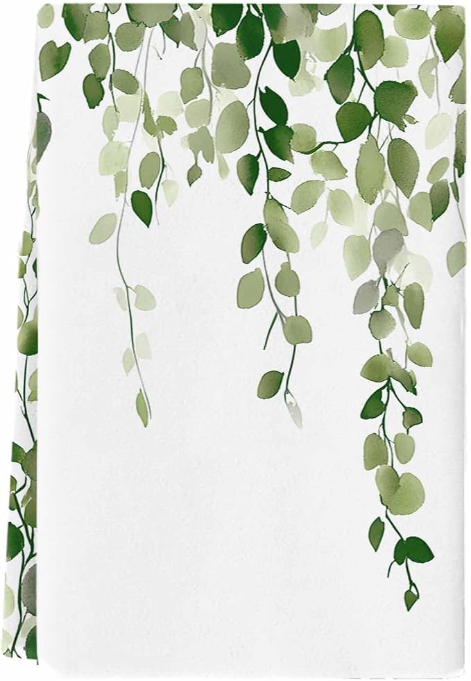 Sage Green Eucalyptus Kitchen Towels Set of 1, Absorbent Dish Towels for Kitchen, Spring Summer Botanical Plants Chic Microfiber Hand Towel, Quick Drying Tea Towel for Cleaning Decorative Dishcloths - Image 2