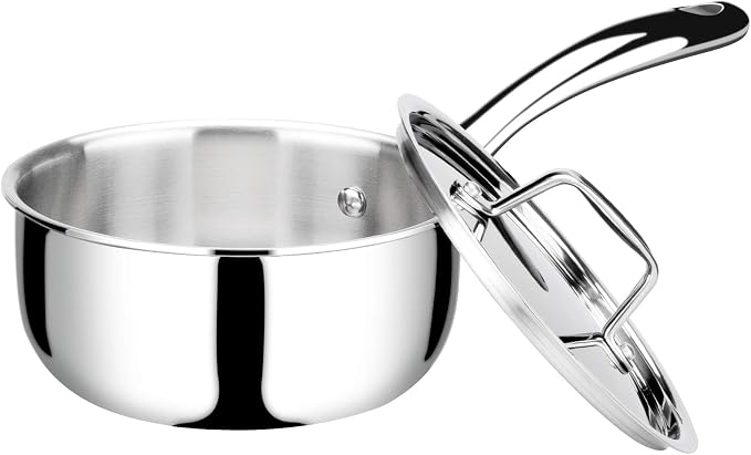 Duxtop Tri-Ply Stainless Steel Saucepan with Lid, 1.6 Qt Induction Pot by duxtop