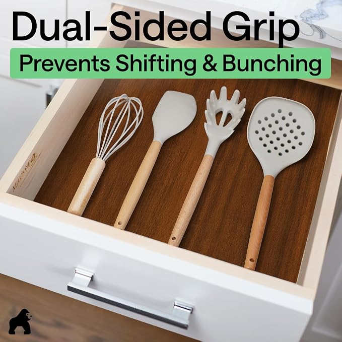 GORILLA GRIP Shelf Liner, Kitchen Drawer Protector, 12x240 Wood - Image 4