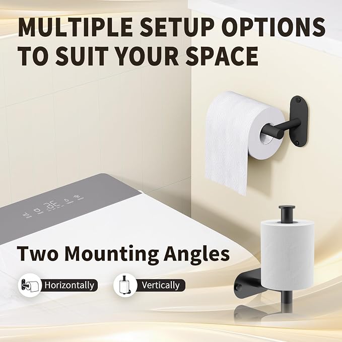 5-Piece Bathroom Hardware Set, Adhesive or Drill Wall Mount, Black - Image 3
