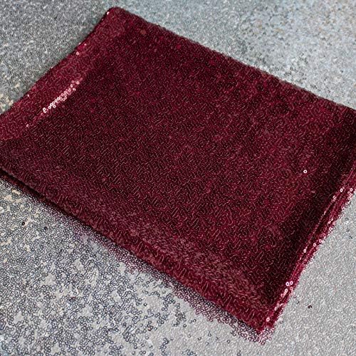 JYFLZQ Burgundy Sequin Tablecloth, Glitter Party Table Cover 120 Inch Round - Image 5