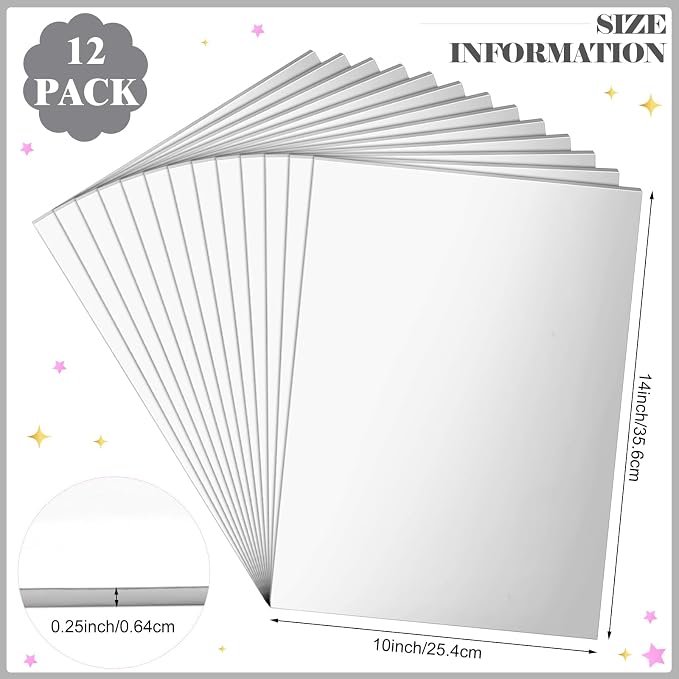 Jingmore 12 Pcs Quarter Sheet Rectangle Cake Drum Board 10 x 14 Inch Silver - Image 2