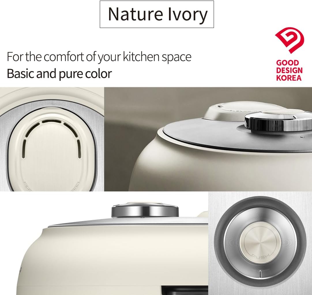 CRT-RPK0640IUS 6 CUP (1.2 quarts): 6 person serving | Expertly Crafted for Multi Grain Cooking |2.1 Ultra High-Pressure Induction Heating IH Rice Cooker | Full Stainless Power Lock System | Auto Steam Clean | Voice Guide | Made in Korea