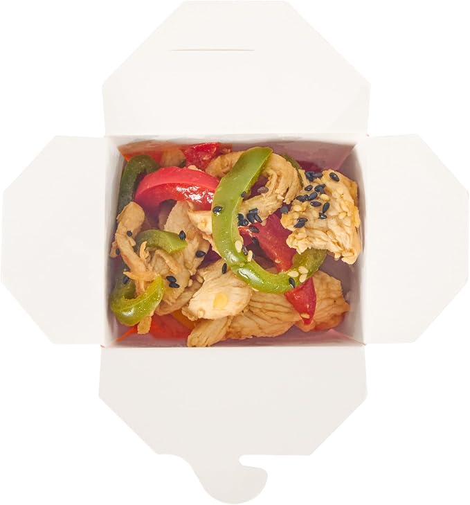 Restaurantware Chinese Take Out Boxes 200 Pack of 8 oz Grease-resistant Party Take Out Food Containers Disposable Stackable Asian Square Orange Paper To Go Boxes For Restaurants - Image 13