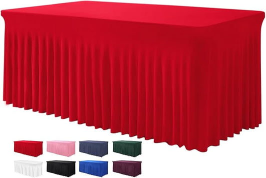BDDC One-Piece Spandex Table Cloth Skirt for 4FT Rectangle Tables by BDDC