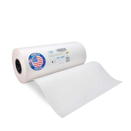 White Butcher Paper 18" x 12000" (1000 feet) - USA-Made Natural Butcher Paper Roll for Meat and Fish - Uncoated, Unwaxed & Food-Grade Material for Smoker, Grilling & BBQ by IDL Packaging