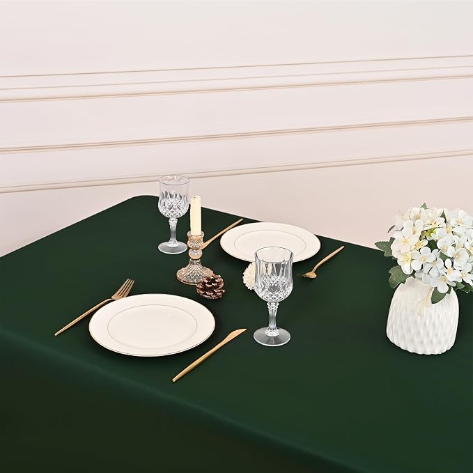 6 Pack Hunter Green Tablecloth for Rectangle Table 60x126 Inch - Image 5