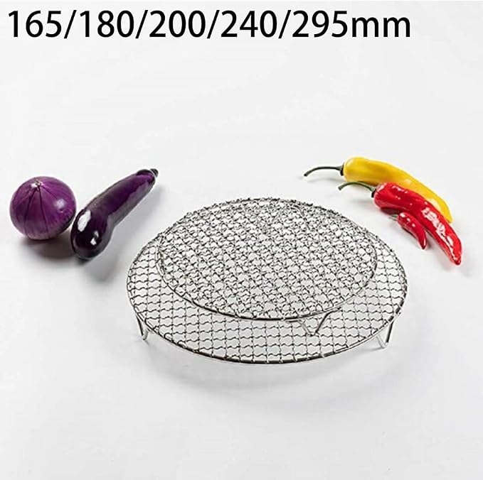 Cooling rack,Grill rack, Round Cooling Baking Rack 201 Stainless Steel Wire Oven Grill Sheet,stainless Steel Round Wire Oven Racks for Cooling Baking Cooking Steaming,(180mm) - Image 3