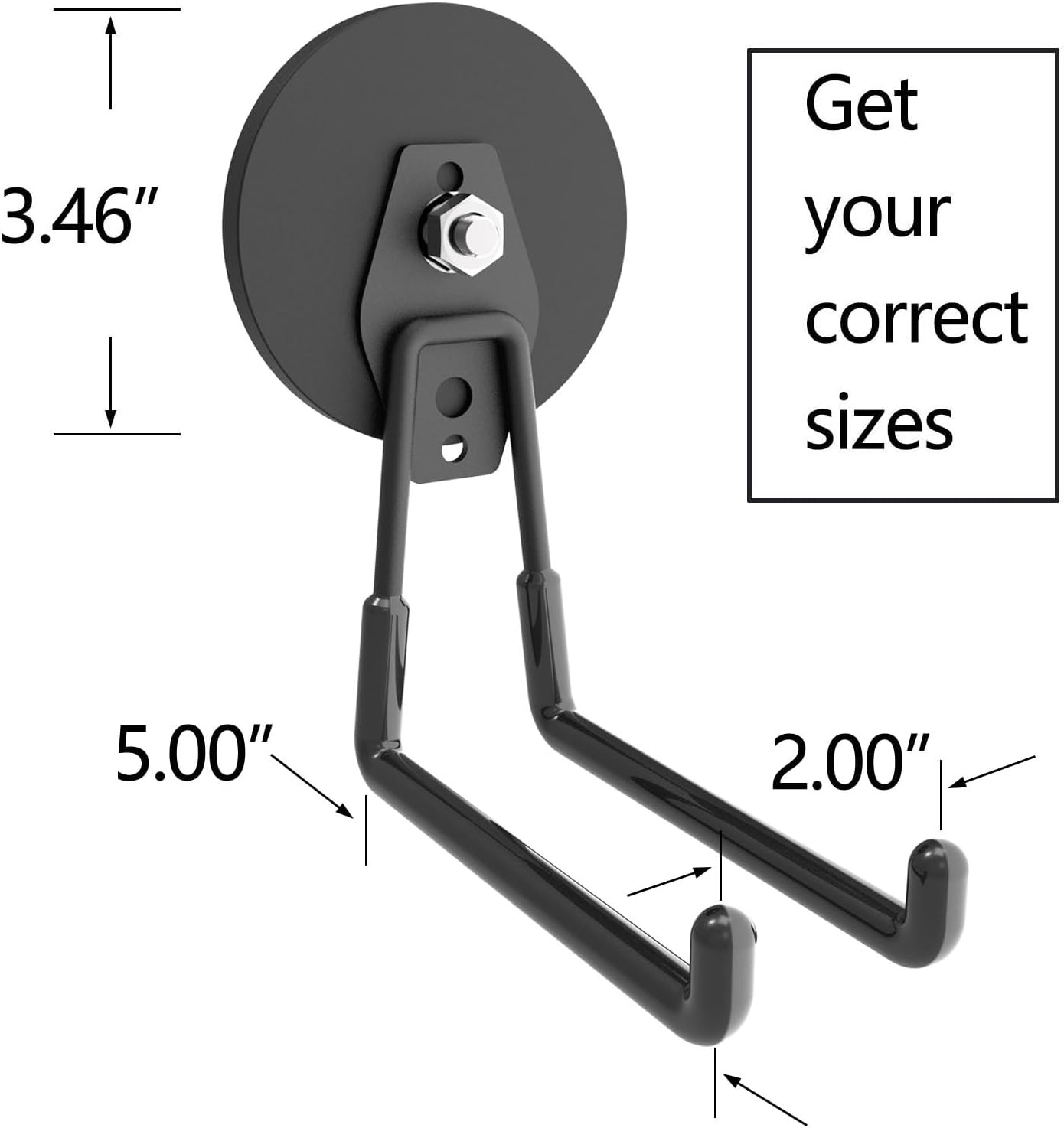 Strong Garage Magnetic Hooks - 4Pack, Large Heavy Duty Storage Utility Magnet Hooks with Anti-Slip Coating for Indoor & Outdoor Hanging for Metal Cabinet,Pegboard,Garage Shelve,Garden Tools