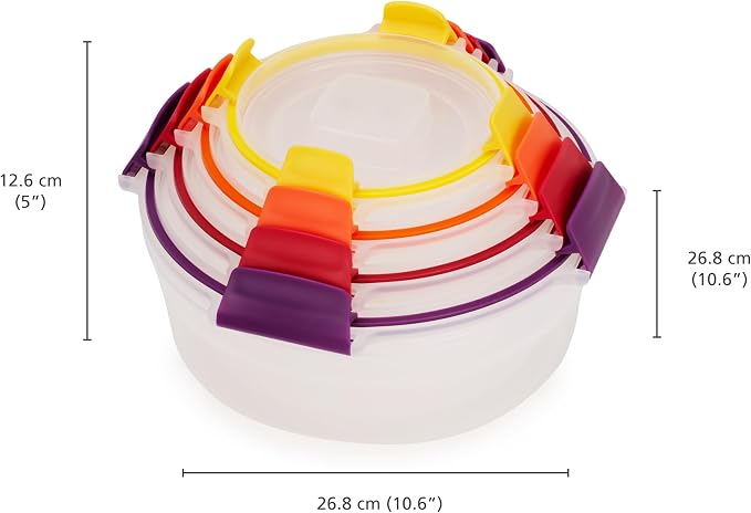 Joseph Joseph Nest Lock 16-piece Plastic BPA Free Food Storage Container Set with Lockable Airtight Leakproof Lids - Multicolor - Image 5