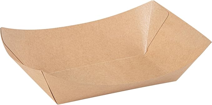 Restaurantware Kraft Paper lb Paper Food Tray Boat, 50 Pack - Image 2