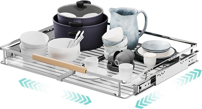 Expandable Pull Out Cabinet Organizer, 17.1-28" W x 22.5" D by jkxoo