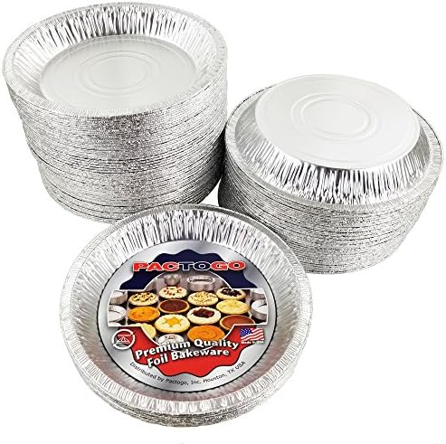 PACTOGO Aluminum Foil Pie Pan (Actual Top-Out 9-5/8 Inches - Top-In 8-3/4 Inches - Vertical Depth 1-3/16 Inches) - Disposable Baking Tin Plates (Pack of 200) - Image 4