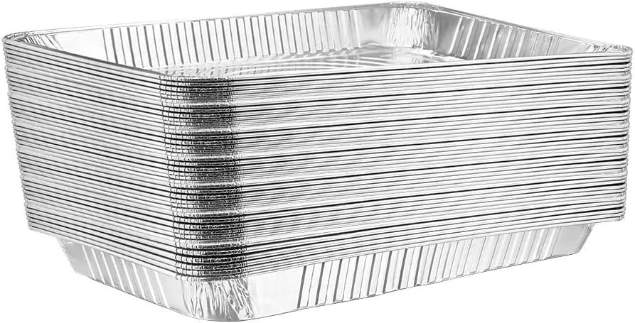 Tiger Chef 50-Pack Durable Aluminum Foil Steam Table Pans Full Size, Disposable 21 x 13 inches - Image 4