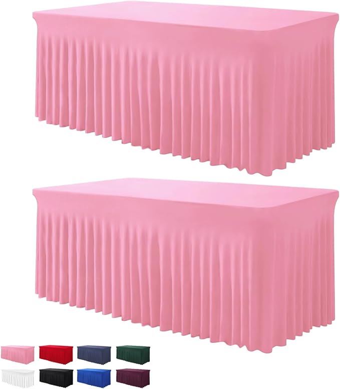 BDDC One-Piece Spandex Table Cloth Skirt for 4FT Rectangle Tables by BDDC