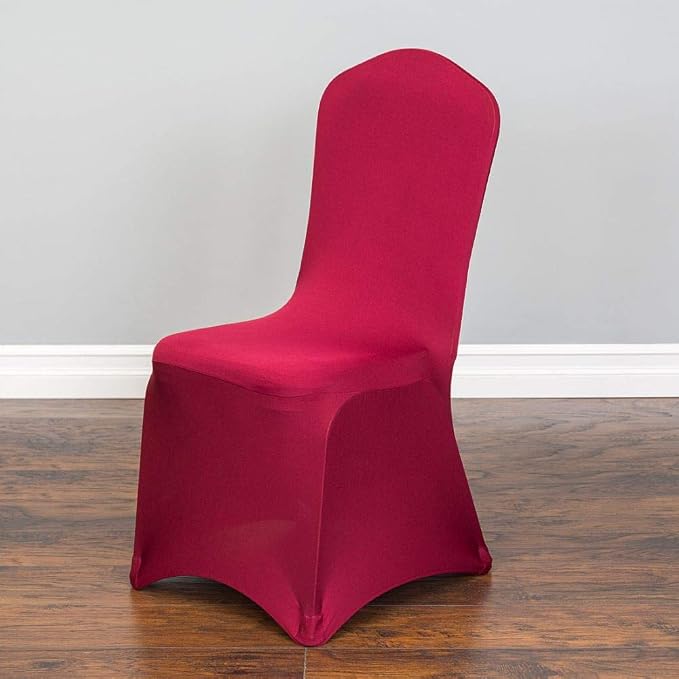 Linenlanding Set of 1/10/50Pcs Hotel Banquet Dining Spandex Stretch Chair Covers - Wedding Reception Banquet Party Restaurant, 17 Colors! (50, Burgundy) by LTC+LINENS
