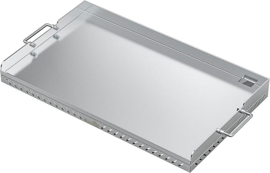 Stanbroil 28 inch Stainless Steel Flat Top Gas Grill Griddle Replacement for Blackstone 2-Burner Propane Fueled Grill Improved New Rear Grease Management System (Improved Version)