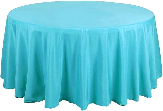 Balsa Circle 6 pcs 108 inch Turquoise Round Polyester Tablecloths Fabric Table Cover Linens for Wedding Party Banquet Reception Events Kitchen Dining by BalsaCircle