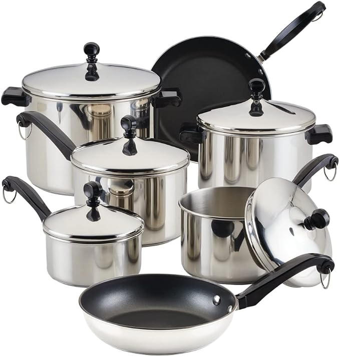 Farberware Classic Series Stainless Steel Pots and Pans Set, 15-Piece by Farberware