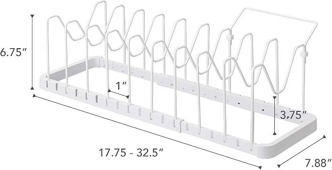 YAMAZAKI Home Tower Adjustable Lid & Pan Organizer – Kitchen Drawer Storage Shelf Rack - Image 8