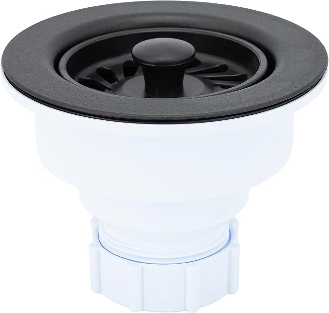 JB Signature Kitchen Sink Strainer – For Use Without Disposal Durable POM Plastic Chip & Scratch Resistant Fits Standard 3.5 Inch Sink Opening Removable Basket Easy Clean Matte Black 1-Pack - Image 3