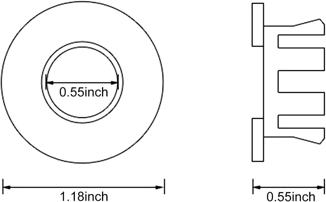 Sink Basin Trim Overflow Cover Brass Insert in Hole Round Caps Chrome 3 PCS