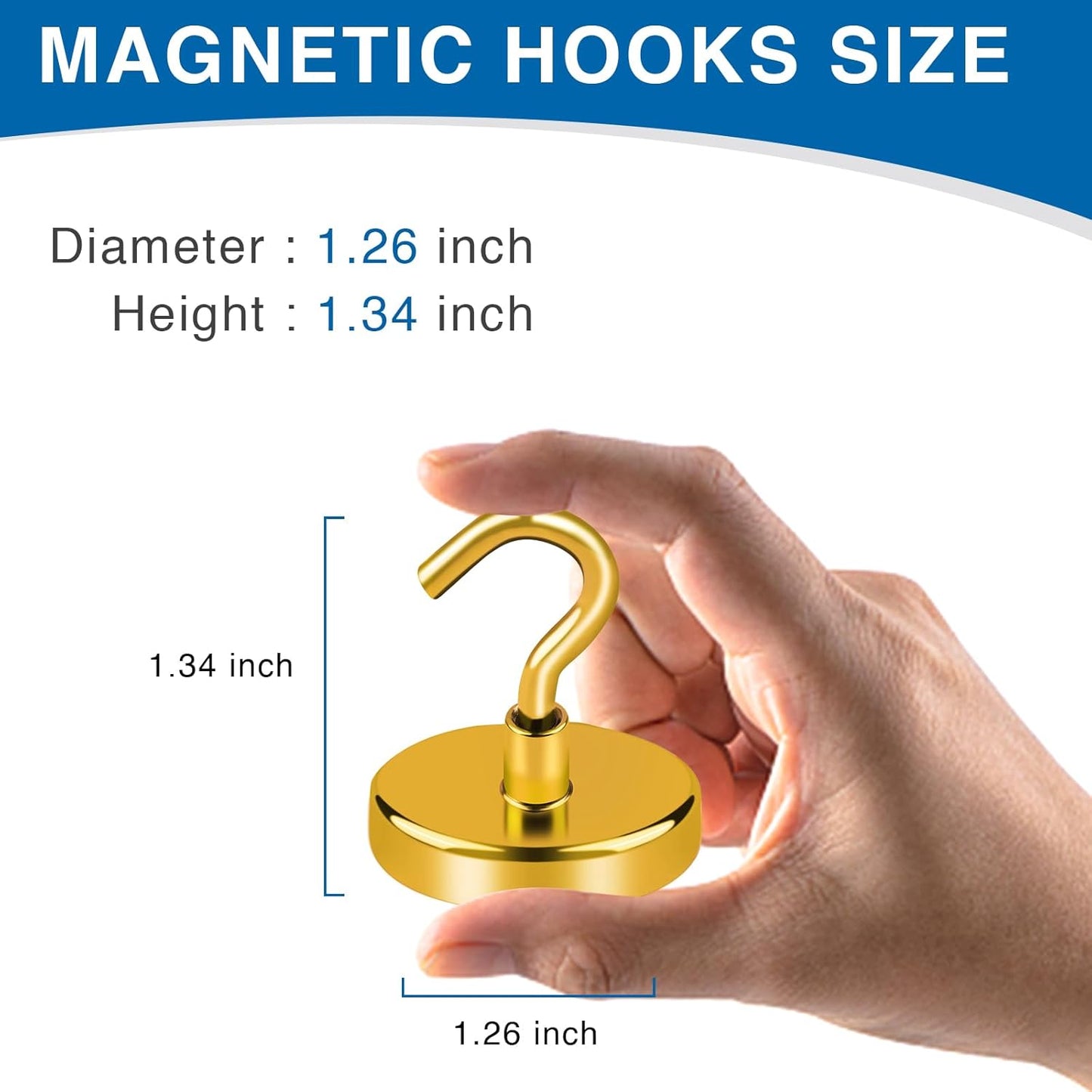 LOVIMAG Cruise Ship Essentials, 110Lbs Cruise Door Magnets, Yellow Cruise Magnetic Hooks, Magnetic Hooks Heavy Duty for Hanging Celling, Grill, Refrigerator Kitchen-6 Pack