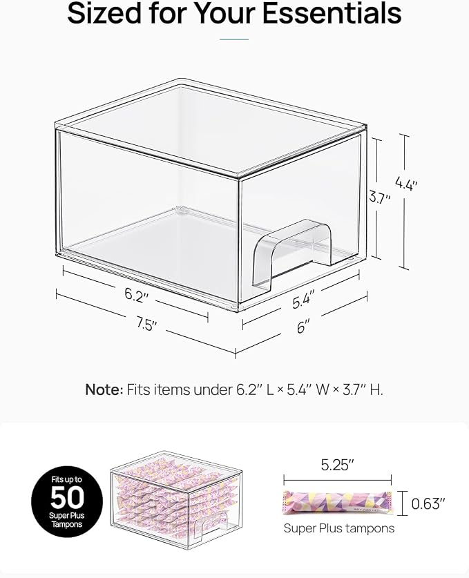 Vtopmart Clear Under Sink Organizer, 8 Pack Stackable Storage Drawers Set Designed to Fit Bathroom&Kitchen Under-Sink Organization - Image 8