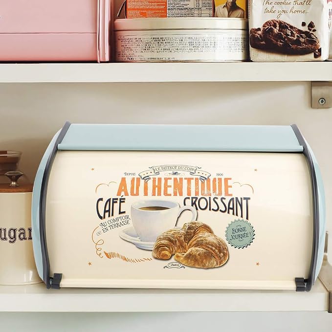 aqxreight Bread Box for Kitchen Storage Large Metal Container Holds Multiple Loaves Compatible with Most Bread Sizes in Blue - Image 5
