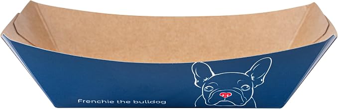 Restaurantware-Bio Tek 3.3 x 2 x 1.4 Inch Paper Boats, 400 Disposable #50 Food Trays - PE Lining, Durable, Frenchie Design Paper Food Baskets, For Concession Stands, Picnics, or Fairs, Stackable - Image 9