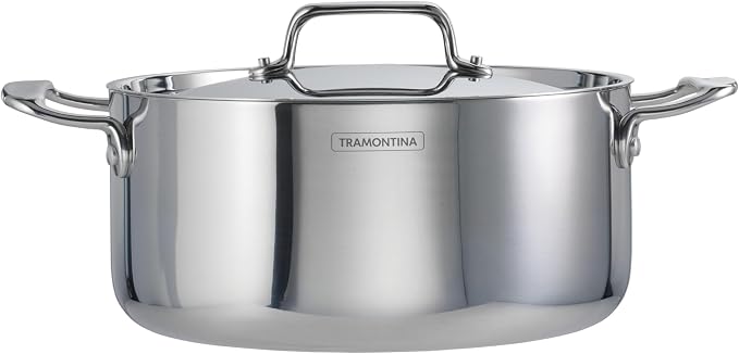 Tramontina Utsava Tri-Ply Clad Stainless Steel 5-Quart Casserole with Lid - Image 6