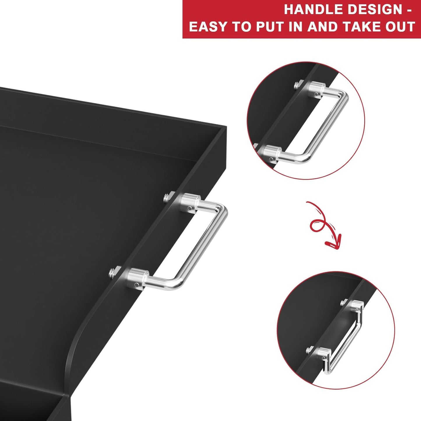 Griddle for Gas Grill, 25" x 16" Flat Top Grill Plate for BBQ Gas Stove Charcoal, Nonstick Coating Cooking Flat Top Griddle Plate Insert for Camping Tailgating