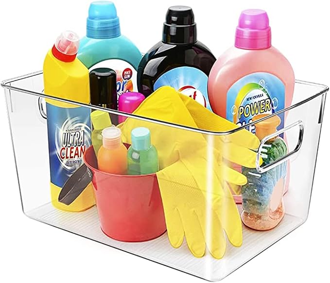 Clear storage organizer bins, Kitchen Cabinet Organizers and Storage Baskets Pantry Fridge Containers for Organizing Cabinet Organization Perfect for, Foods, Snacks, Chips, Vitamin, Spices, Makeup - Image 5