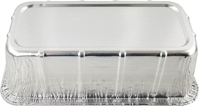 PACTOGO Loaf Pans - Disposable Aluminum Foil 1 1/2 lb. Bread Tins 8.5" X 4.5" X 2.3" with Clear Plastic Dome Lids (Pack of 100 Sets) - Image 8