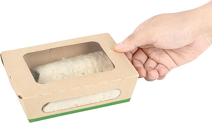 Restaurantware 28 oz Paper Bamboo Small Bio Take Out Container, 200 Pack - Image 9