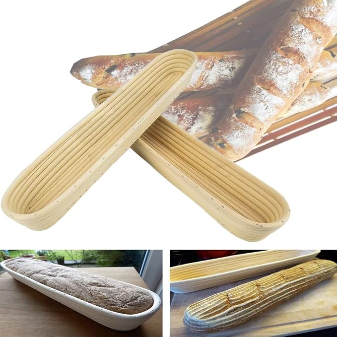 15 Inch Proofing Baskets for Baguette, Bread Banneton Baking Bowls 2 Pack, Making Baguette Bread with Beautiful Pattern and Shape - Image 6
