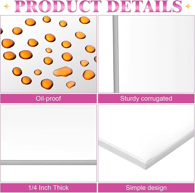 Jingmore 12 Pcs Quarter Sheet Rectangle Cake Drum Board 10 x 14 Inch, White - Image 3